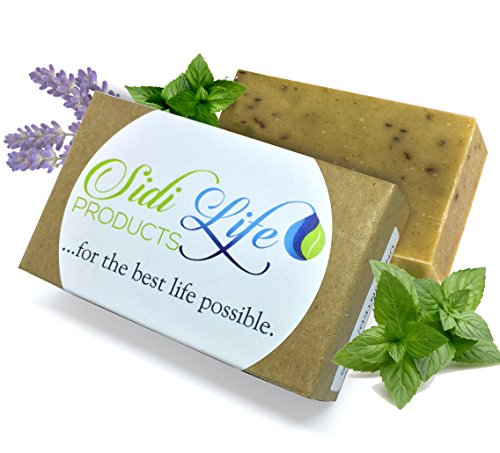 Organic Bar Soap Natural Herbal Handmade for Face and Body, Skin Care for Women, Men and Teens 4.0 oz Bar. Made in the USA (Peppermint Leaf)