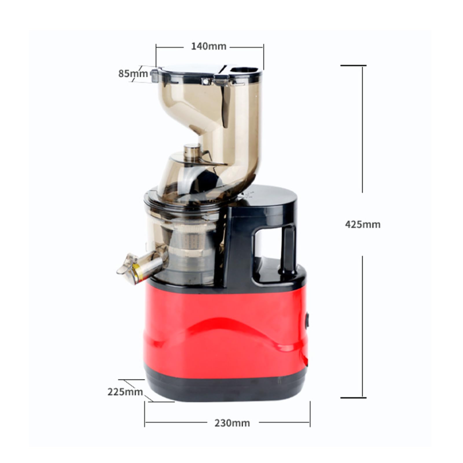 Spremiagrumi elettrico, masticazione a bassa velocità con grande scivolo di alimentazione, motore potente 65 giri/min, resa del succo del 98,5%, design staccabile, facile da pulire per casa e cucina