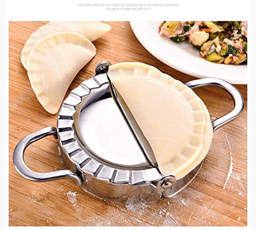 Stainless Steel Dumpling Calzone Ravioli Empanada Turnover Pierogi Maker Mold,Pastry Dough Press (L-4.7)