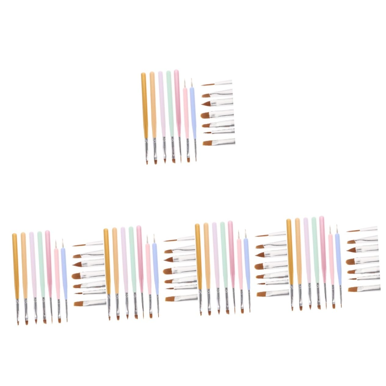 FOMIYES 5 Set Di Forniture Per Nail Art Set Di Pennelli Per Pittura Manicure Per Professionisti E Principianti 7 Pezzi*5