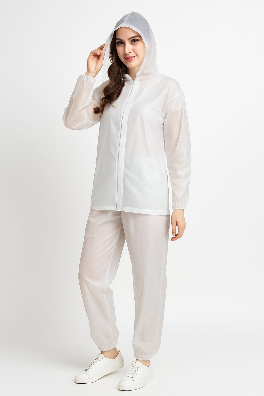 RR TRADERS Women Raincoat, Purple, Waterproof PVC, Full Sleeve with Adjustable Hood, Full Length, 2 Piece Set