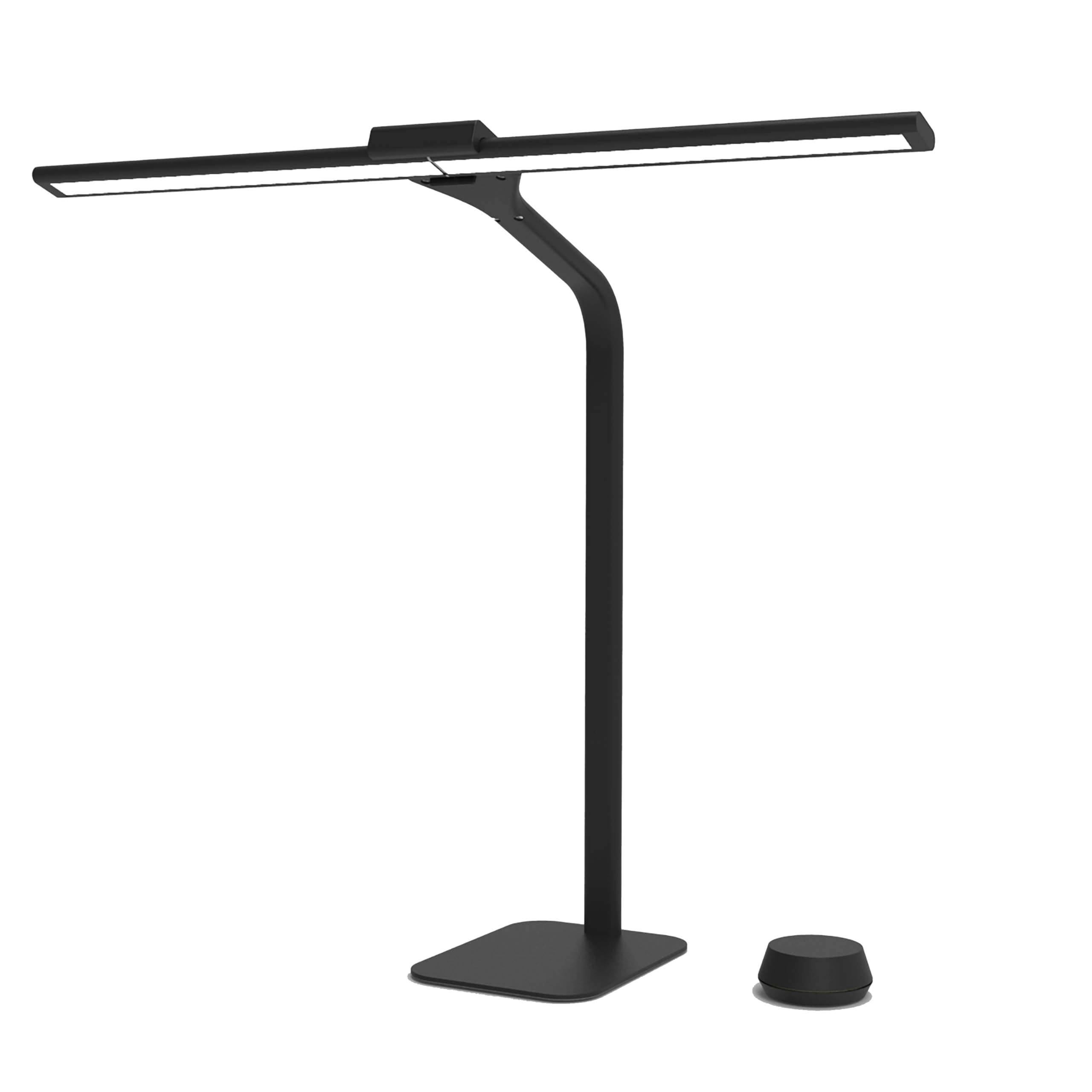 Unilux Strata base LED Schreibtisch-Leuchte dimbar, 66cm breit, Memory-Funktion für Lichtstärke und Farbtemperatur mit 4 TIMER-Funktionen, inkl. Fernbedienung, 2235 lm, schwarz