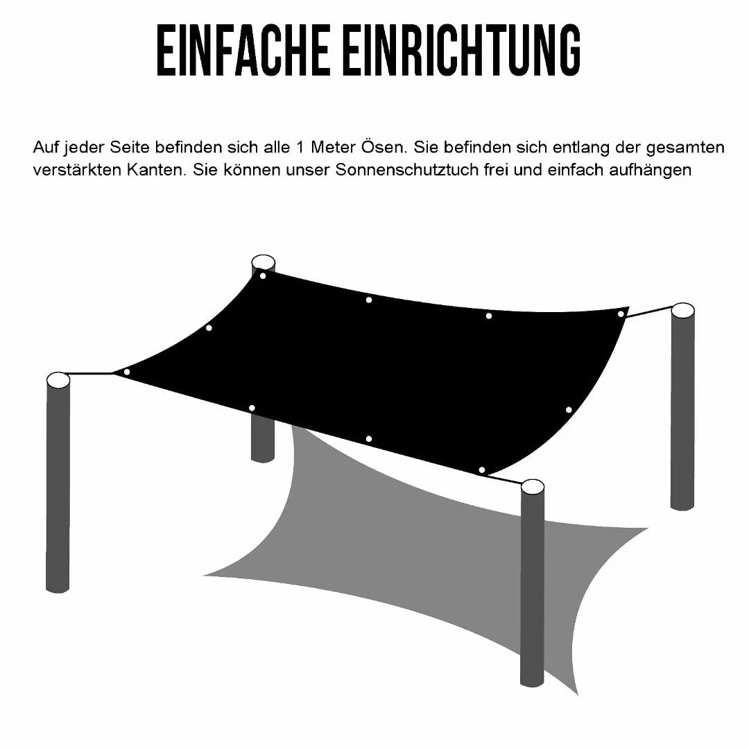 SUNNY GUARD Zonnezeil Zonnescherm Driehoek 3x3x3m Waterdicht Winddichte UV- bescherming voor patio,Tuin, Buitenkant, Terras, Kleur zand