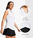 G Gradual Sleeveless Golf Shirts for Women Collared V Neck Tennis Tank Top Cooling Polo UPF 50+ Quick Dry Lightweight, Black Dot, Large