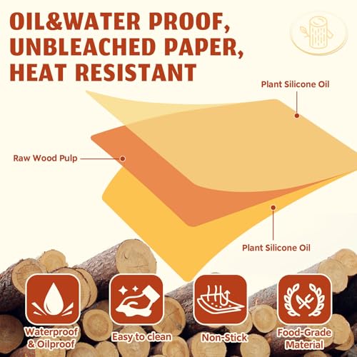 Image of Air Fryer Liners Disposable, Airfryer Paper Liners, 125Pcs Non-stick Oil Resistant Air Fryer Liners Square, Parchment Liners 8.6 inch * 5.5 inch, Fit for Most Ninja Dual Airfryer, Microwaves, Ovens