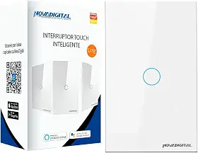 Interruptor Touch Led 1 Botão Lite Wi-fi Novadigital Smart Home Google Home Alexa Automação Residencial