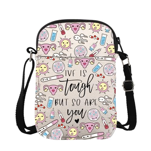 ZJXHPO IVF Infertility Themed Women Ladies Cross Body Bag IVF Is Tough But So Are You Messenger Bag Relief Support Gift