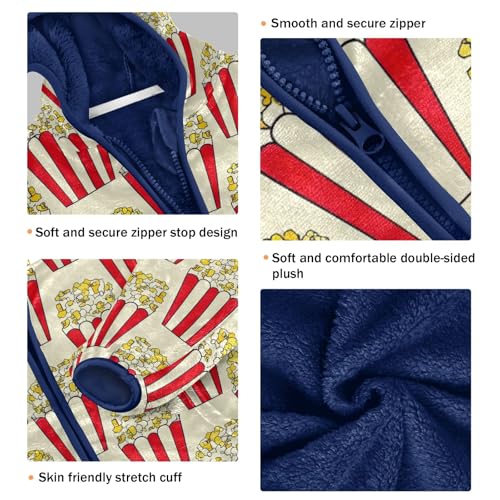 CHIFIGNO Cow Grass Toddler Sweatshirt Fleece Lined Fleece Jacket Toddler Boy Fall Jacket with Hooded 3-10Y3