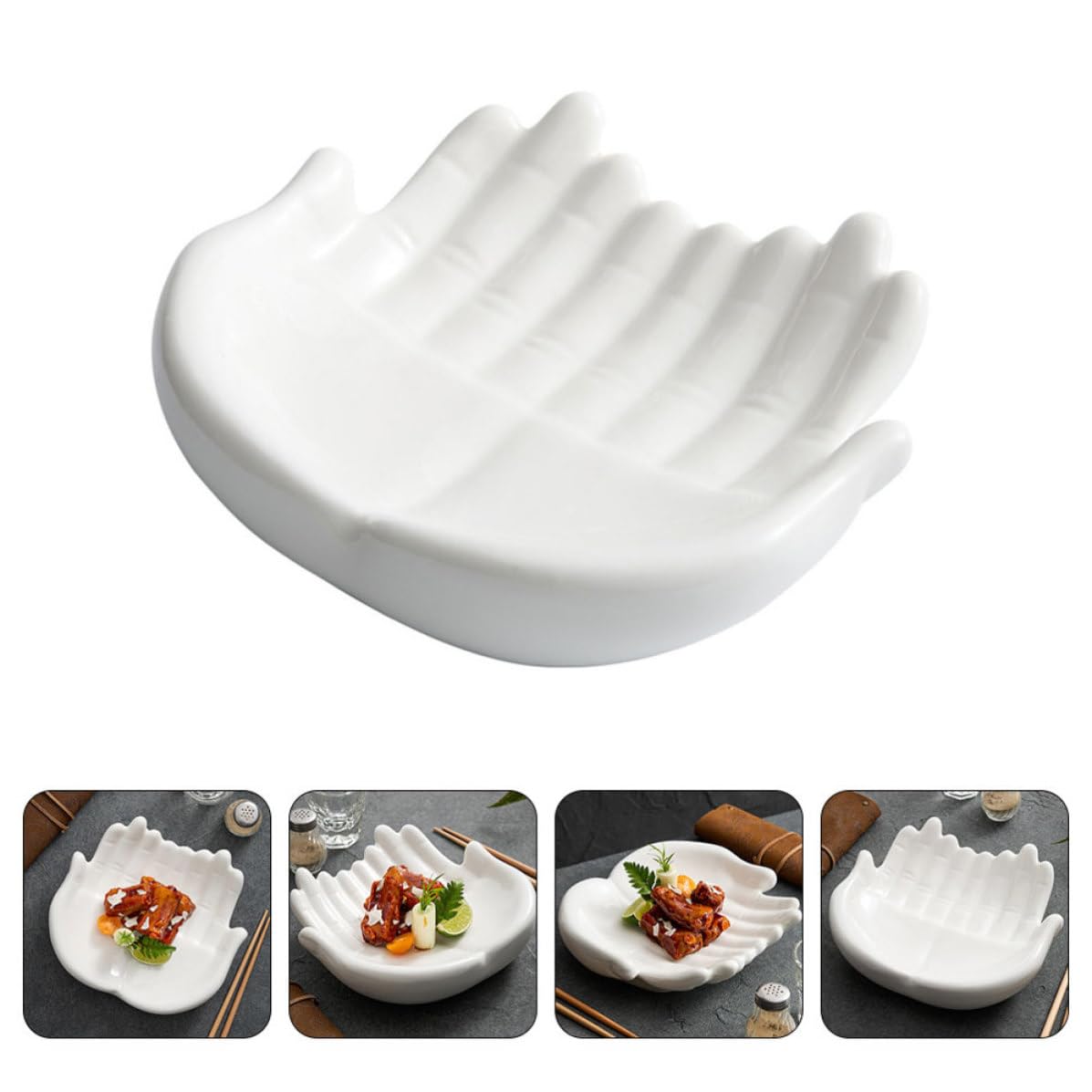 Assiette de Sushis Maison Façonnée à Main en Céramique Blanche