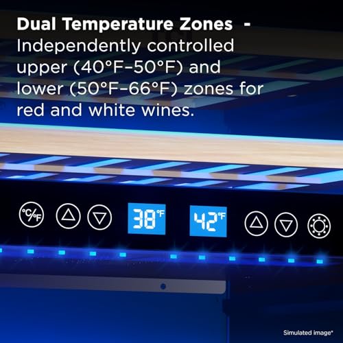 Image of TCL 46-Bottle Dual Zone Wine Cooler Mini Fridge with Glass Doors