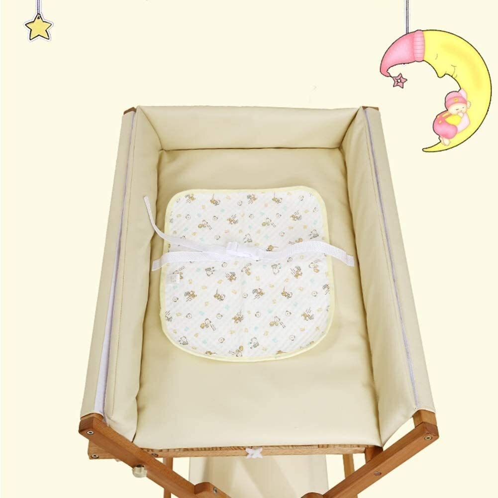 Cambiador de Pañale,Plegable de madera con almacenamiento y tapete impermeable, cambiador portátil para niños pequeños con ruedas