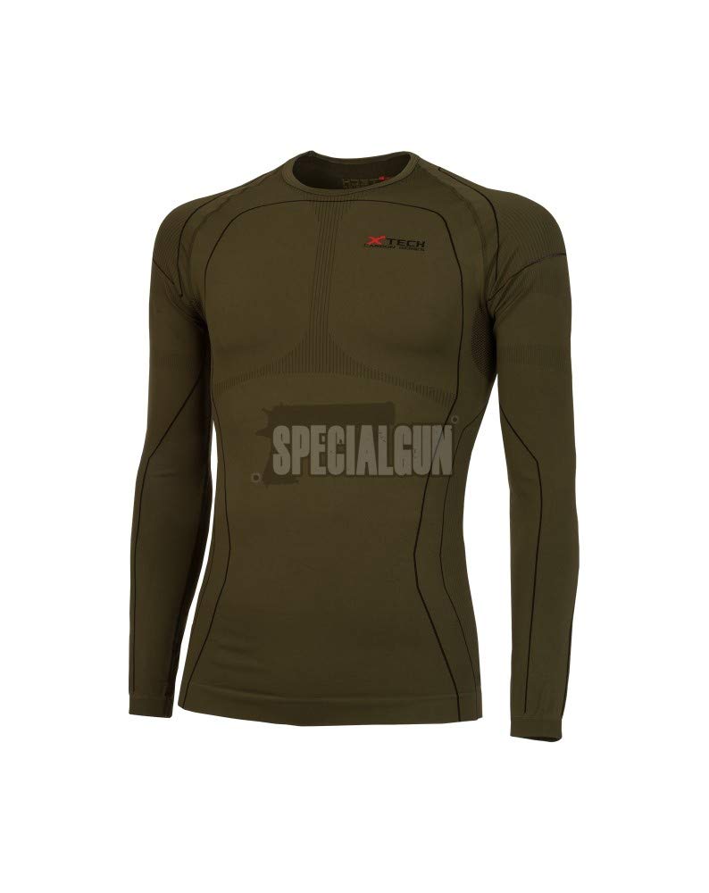 XTECH Maglia Termica Tecnica da Uomo Intimo Militare Verde Traspirante Moto Ciclismo