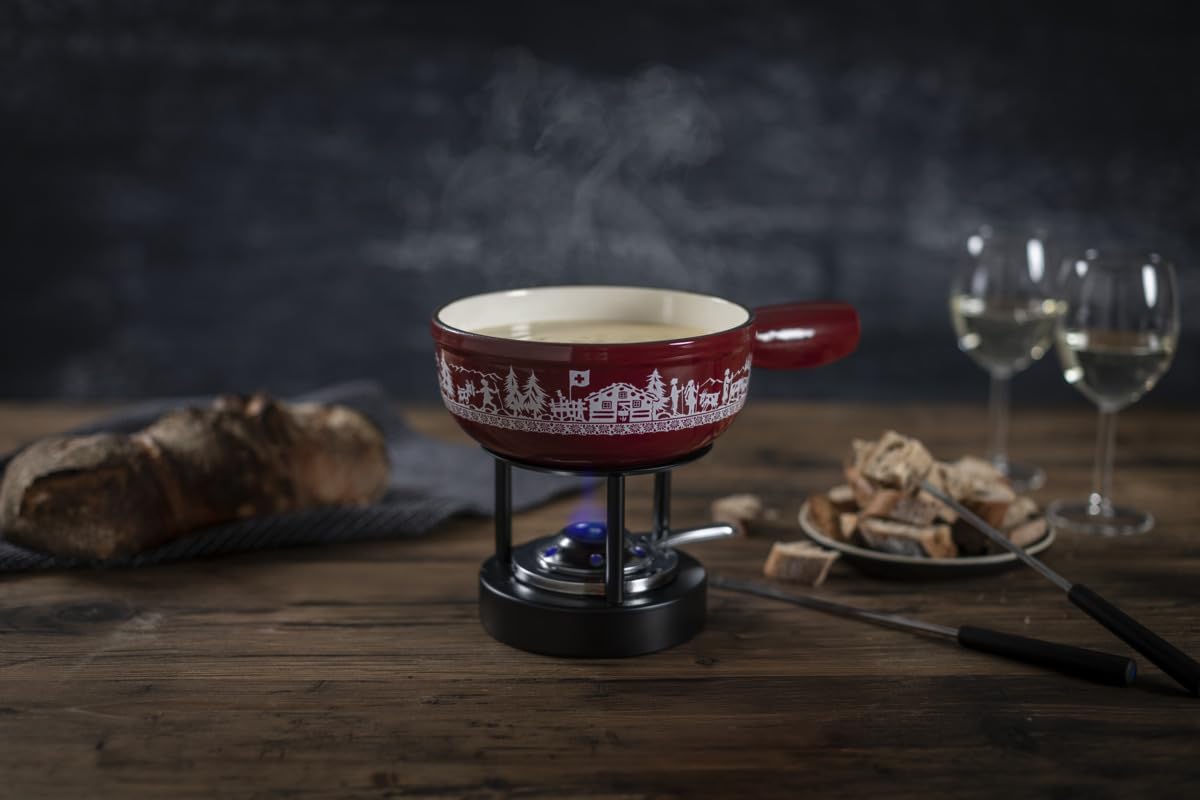 Kuhn Rikon Alpweide Mini Käsefondue Set Gusseisen Ø 17 cm