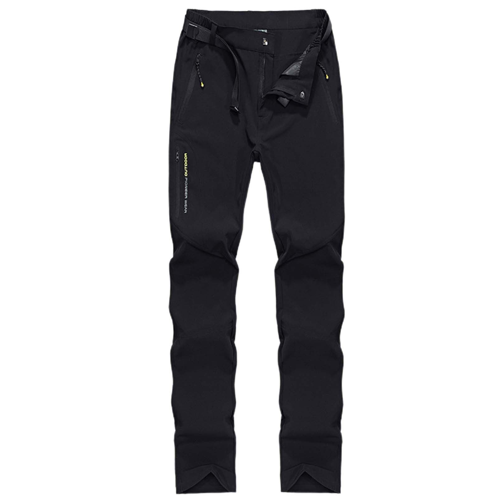 Pantalones de senderismo impermeables cintura alta mujer verde oliva elásticos para clima frío