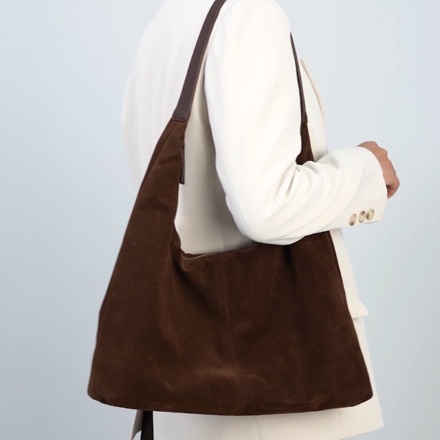 Bolso bandolera de ante para mujer miniatura 7