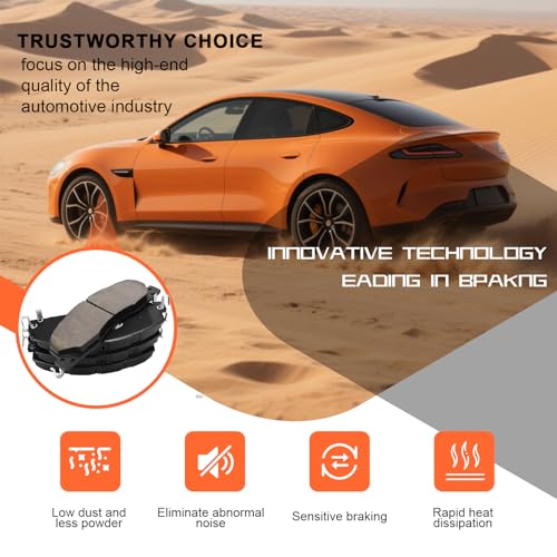 Image of D1399 Front Ceramic Brake Pads Kit Fit For Dodge Ram 2500 2009-2010, For Dodge Ram 3500 2009-2010 ; For Ram 1500 2012, For Ram 2500 2011-2018, For Ram 3500 2011-2018