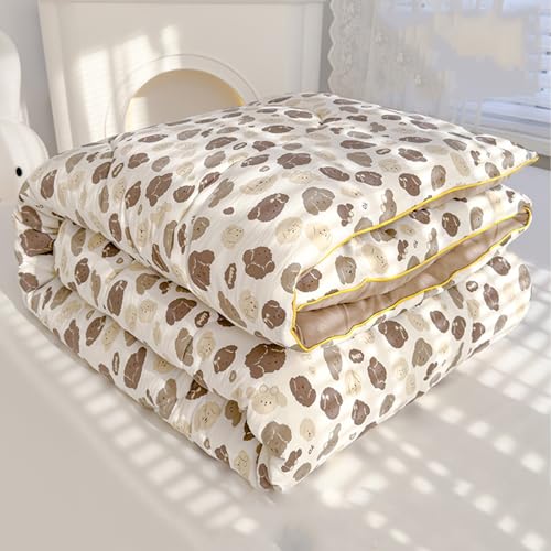 CHDGSJ Piumino Queen,Imbottitura in Fibra di Soia,Nucleo Trapuntato Morbido,Tessuto in Filato A Doppio Strato,per Primavera/Estate/Autunno/Inverno(E,200x230 2KG)