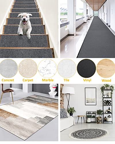 Rug Gripper Tape For Hardwood Floors: 14 Pcs Non Slip Rug Pads Double Sided Carpet Tape Rug Corner Grippers For Area Rugs Washable Reusable Runner Rug Sticky Pad No Curl For Tile Wood Floors Floor Mat #TOP6