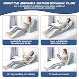 6p orthopädisches Bett Keil Kissen Set mit ganzem Memory Foam Taillenkissen, Bett Keil Kissen für Schlaf/Rückenschmerz Linderung, justierbare Bein Höhen Kissen für nach Operation, Schwellung.