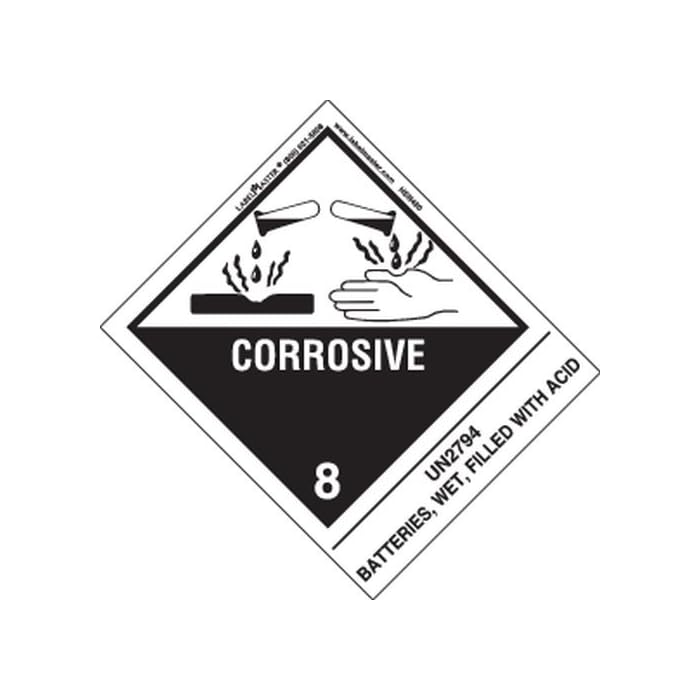 Buy Labelmaster HSN4800 UN2794 Batteries Wet Filled With Acid, Hazmat