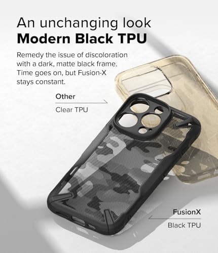 Coque iPhone 16 Pro Ringke Fusion-X Camo Black antichoc