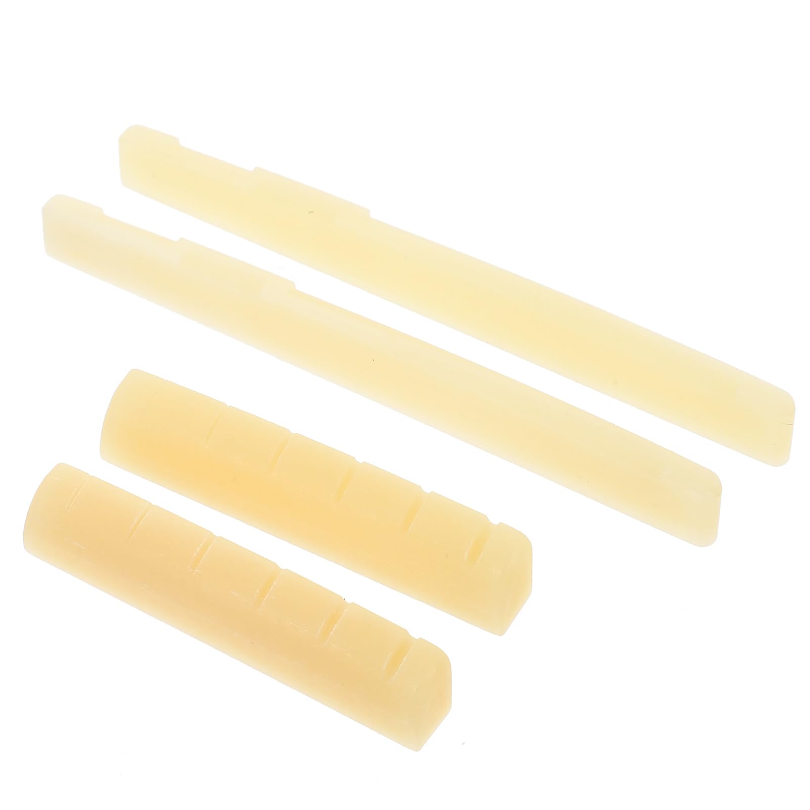 Kisangel 2 Sets Folk Guitar Bridge Saddles Nuts Replacement Durable Guitar Supplies for Improved Timbre Performance Easy to Install Curved Design