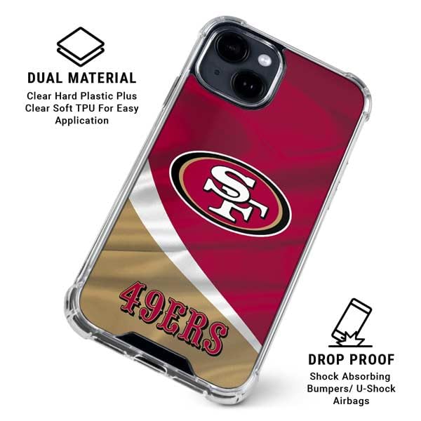 Skinit Clear Phone Case Compatible with iPhone 14 - Officially Licensed NFL San Francisco 49ers Design