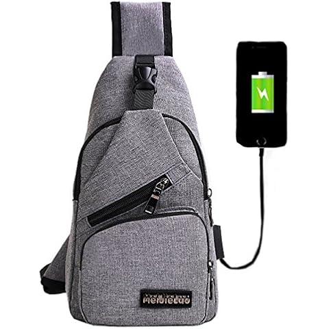 LemonGirl Sling Chest Bag with USB Charging for Men Women, Unisex Shoulder Crossbody Backpack for Travel Hiking Camping Cycling Mini Adult Purse Backpack Cover
