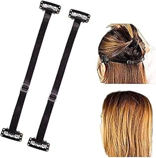 Gancho de cabelo de banda de lifting facial instantâneo, bandas de lifting facial com clipes, bandas de emagrecimento de rosto de grampo de cabelo portáteis, fita de lifting facial reutilizável, alças de levantamento para mulheres (preto x2)