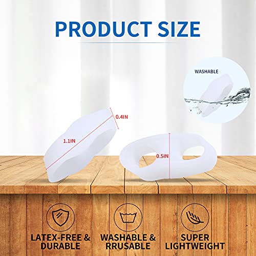 Zinyakon Two Hole Gel Small Toe Separator, 12 Pcs Little Toe Spacer For Overlapping Toe, Calluses, Blister, Relieve Foot Pain, Pinky Toe Corrector For Little Toe Bunion Pain #TOP1