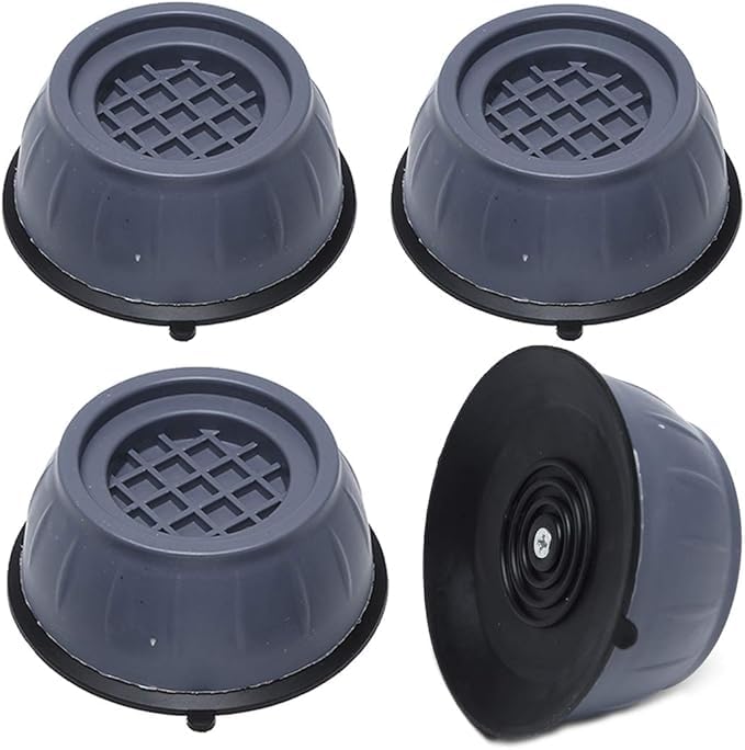 Anti-Vibration pad for Washing machine-4-piece Set of stabilizer for Washing Machine-Noise Reduction Washing Machine Base-Universal Anti-Slip Design for Pulsator/Drum (Dark Gray)