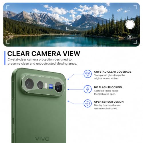 Image of ArmourPro Premium Camera Lens Protection Compatible with Vivo X300 FE (6.31 Inches) With Edge To Edge Camera Protection Coverage| Clear, Pack of 1