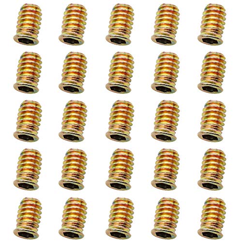 KiKiHong 25 Piezas Tuercas de Inserción de Aleación de Zinc Tornillo, Tuerca de Cabeza Hexagonal Allen Tuercas Insertables Roscadas para Muebles de Madera (M8x20mm) Cover