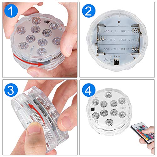 Sanfant Poolbeleuchtung Unterwasser, Magnetisch Wasserdichtes Unterwasser Licht, 13 LEDs RGB Farbwechsel, Unterwasser… – Bild 5