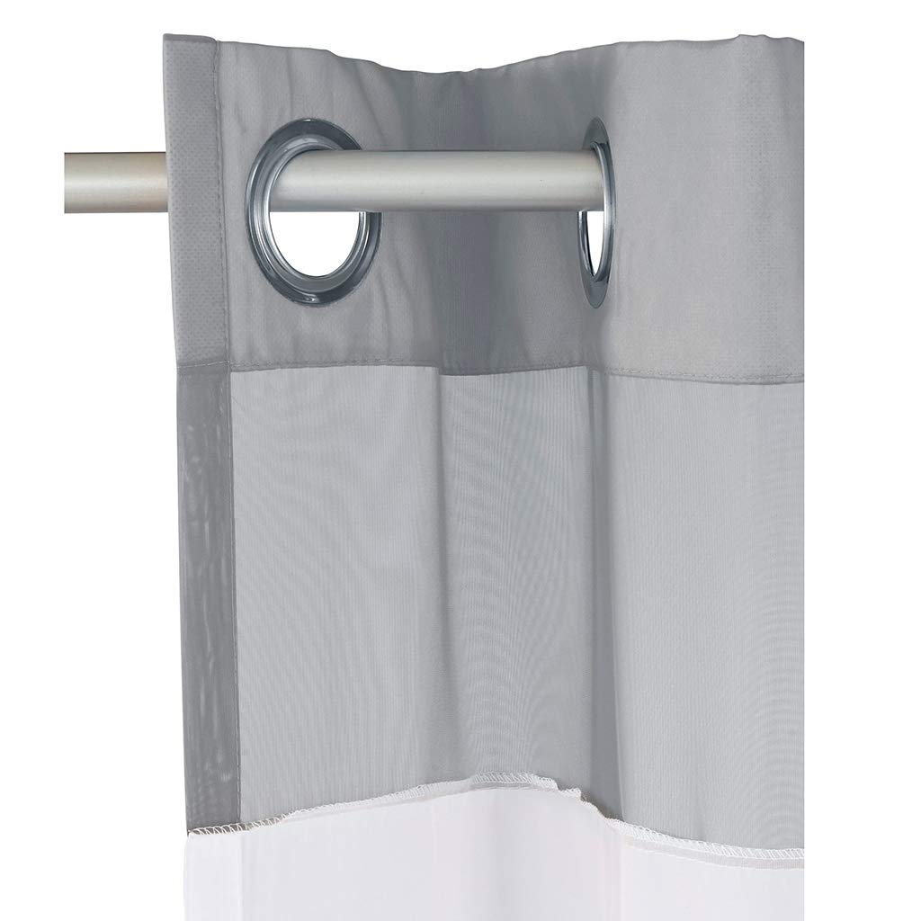 SIMPVALE Lot de 2 Rideaux Voilages Panneaux de Fenêtres Voile de Fenêtre avec Solide à Oeillets pour Salon Chambre Décoration, Gris, 140cmx225cm