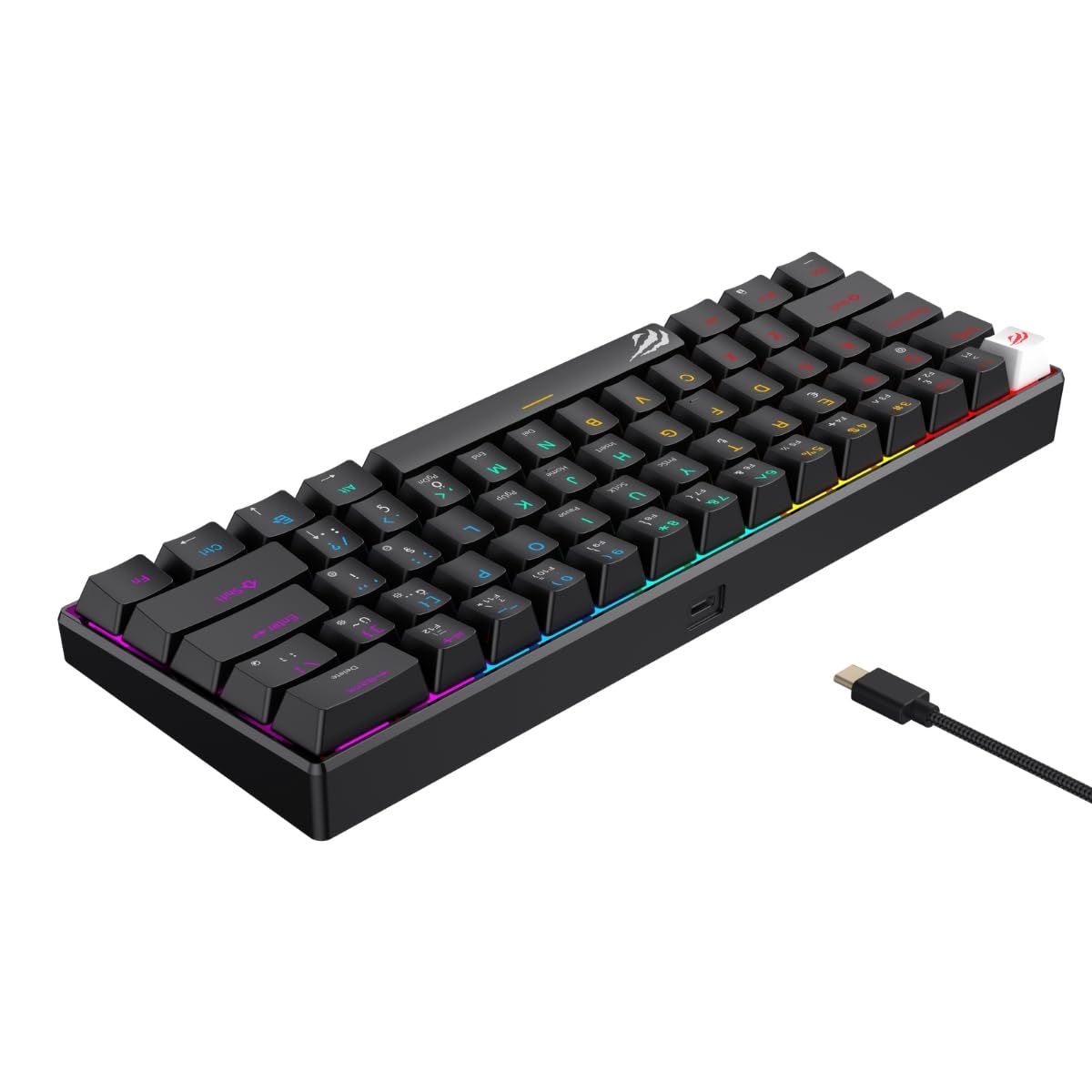 Havit Gamenote KB903L%60 Mekanik Blended Aydınlatma Oyuncu Klavyesi - 61 Tuş (Siyah)