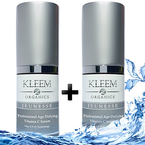 Anti Aging Serum Set of 2 Vitamin C Serum for Women and Men with Pure Organic Ingredients. Triple Anti Aging Facial Treatment: Wrinkle Reducer - Age Spot Remover â€“ Collagen Booster