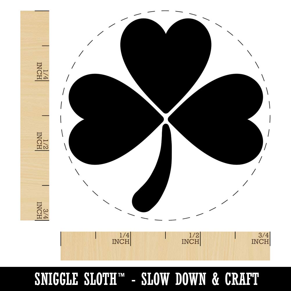 Three Leaf Clover Shamrock Rubber Stamp for Stamping Crafting Planners - 3/4 Inch Small