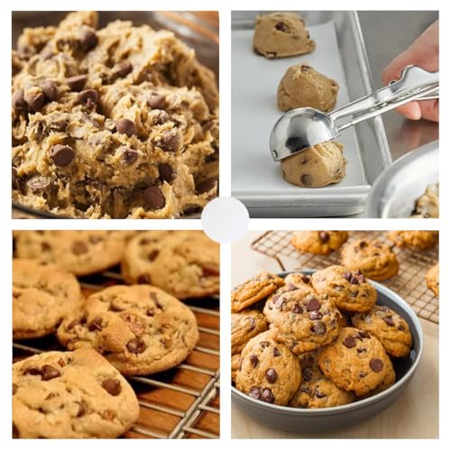 Image of Ice Cream Scoop, 3Pcs Cookie Scoop Set, Stainless Steel Ice Cream Scooper with Trigger Release, Large /Medium /Small Cookie Scooper for Baking, Cookie Scoops for Baking Set of 3 with Cookie Dough Scoop