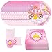 YGCHEN Principessa Stoviglie Compleanno Decorazioni Rosa Stoviglie Usa e Getta Include Tazze Piatti Tovaglioli Stoviglie di Feste Set per 8 Bambini (36 Pezzi)