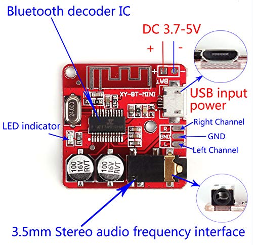 Image of xcluma Mini MP3 BLE Bluetooth 4.1 Lossless Decoder Board Bluetooth Receiver Board Amplifier Module for Car Speaker Amplifier