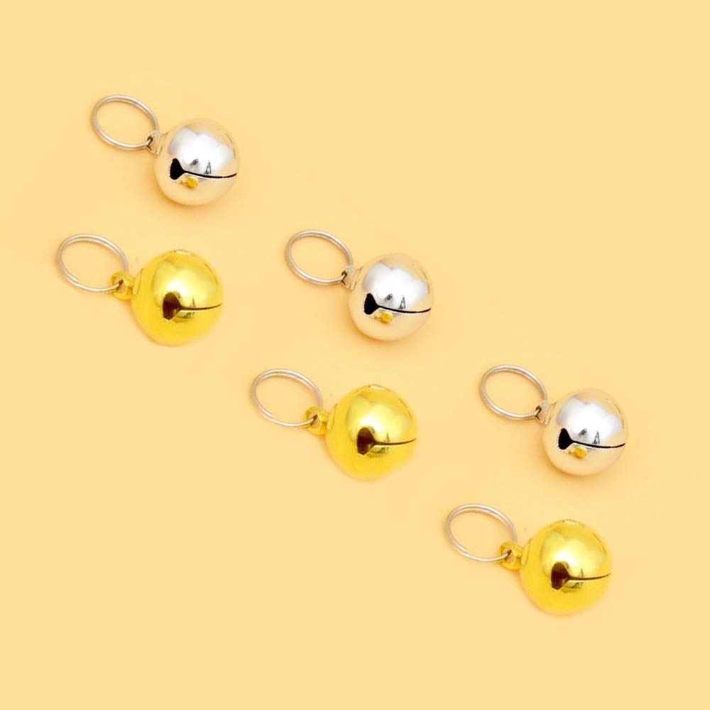 Drema 6 kleine Glöckchen, Hunde- und Katzenhalsband-Zubehör, 1,27 cm (3 Gold + 3 Silber)