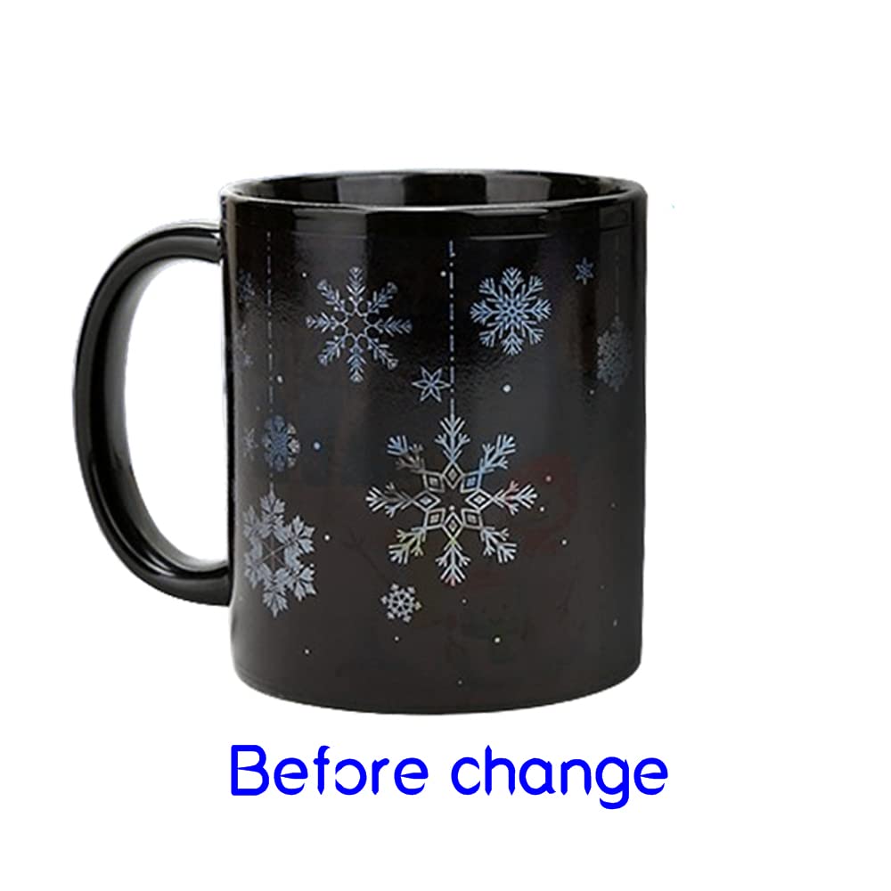 Taza de café de Navidad, taza mágica que cambia de calor, taza de café sensible al calor, con caja de regalo, tazas de Navidad para mujeres, hombres, niños, familia, amigos (muñeco de nieve azul B)