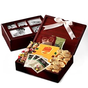 Photo Gift Box with Lid, Valentines Day Gifts Gourmet Food – Teas, Cocoas, Cookies, Snacks & Sweets Care Package for Women, Men, Holiday, Families, Memory Box for Thinking of You, Get Well, Anniversary, Thank You