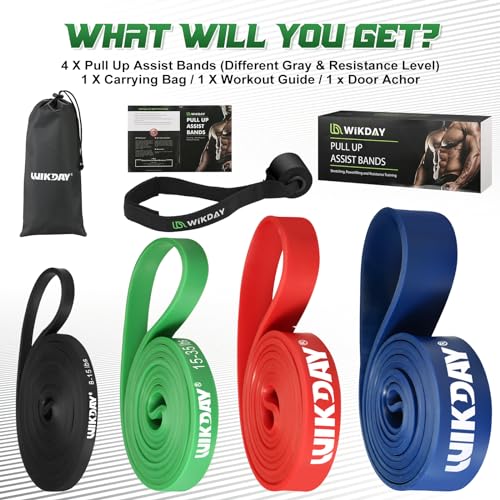 Resistance Bands, Pull Up Bands, Workout Bands for Exercise, Thick Heavy Resistance Band Set with Door Anchor, Elastic Bands for Body Stretching, Crossfit Training at Home/Gym for Men & Women - Image 3