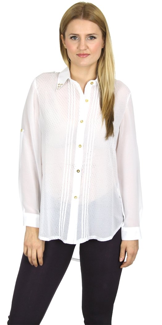 BeLush Women's Plus Size Chiffon Blouse