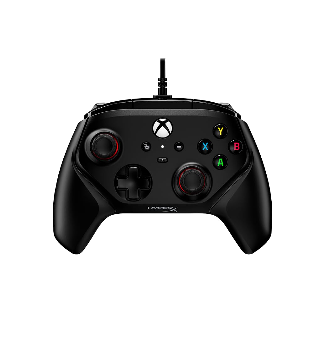 hyperx clutch gladiate - wired controller, officially licensed by xbox, dual trigger locks, programmable buttons, dual rumble motor (6l366aa)
