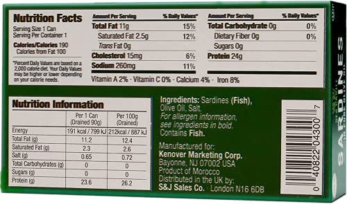 Sea Castle Olive Oil Sardines, Skinless & Boneless, 4.4oz (12 Pack)