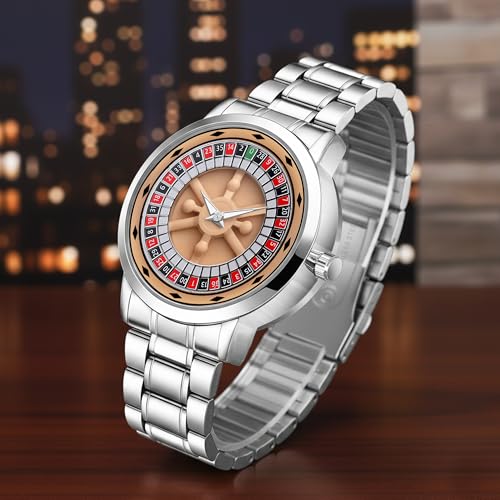Image of Branded Men's Sport Quartz Watch Arrow Wheel Dial 360 Rotating Casual Fashion Stainless Steel Alloy Mens & Boy's Luxury Metal Gift Creative Watch