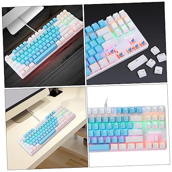 UKCOCO Toetsenbord Bedrade Mechanische Toetsenbord PC Mechanische Toetsenbord Computer Toetsenborden Rgb Toetsenbord Rgb Backlight Toetsenbord Kantoor Toetsenbord Geen Haast Abs Blauw